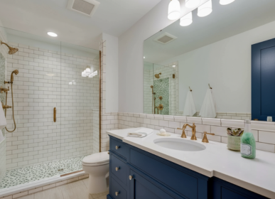 Tub to shower conversion Cincinnati with walk-in accessibility and modern design.